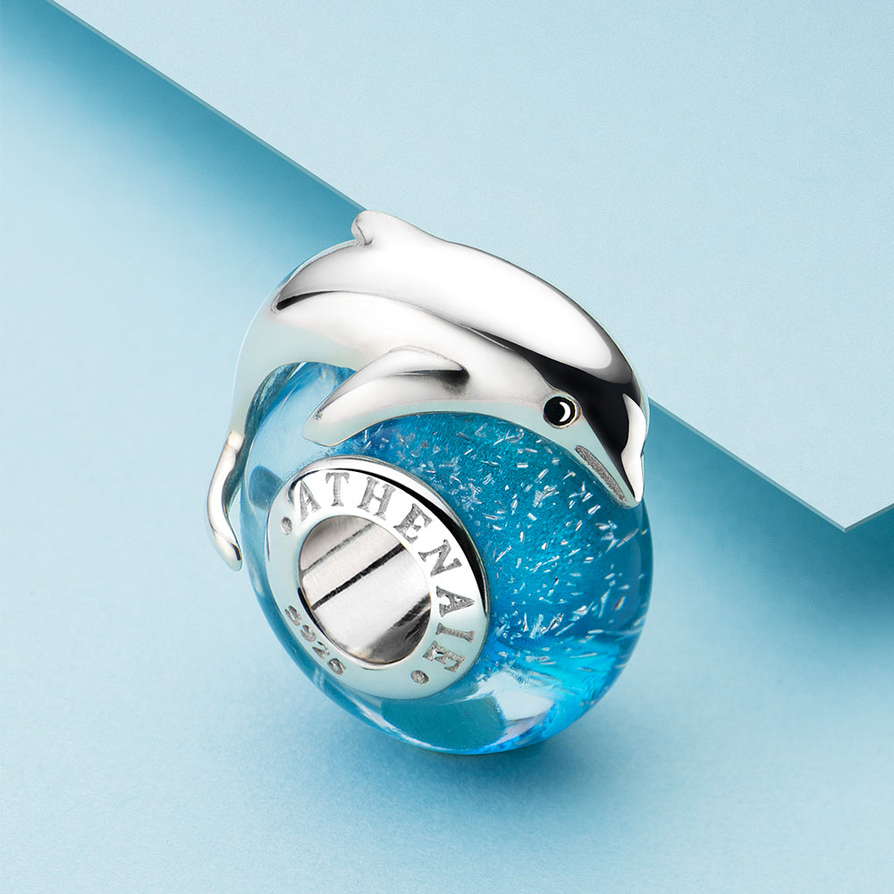 Dolphin Murano Glass Charms Beads