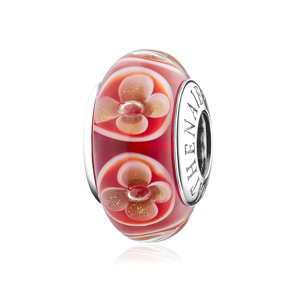 Red Field of Flowers  Bead