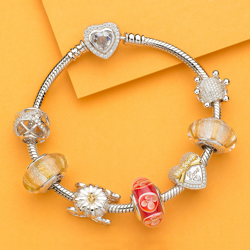 Red Field of Flowers  Bead