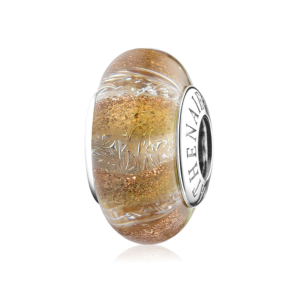 Golden Stripes Shimmer Bead