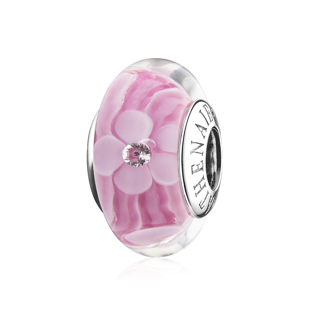 Pink Magnolia Flower Bead