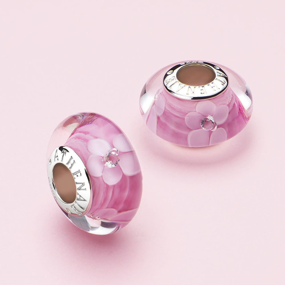 Pink Magnolia Flower Bead