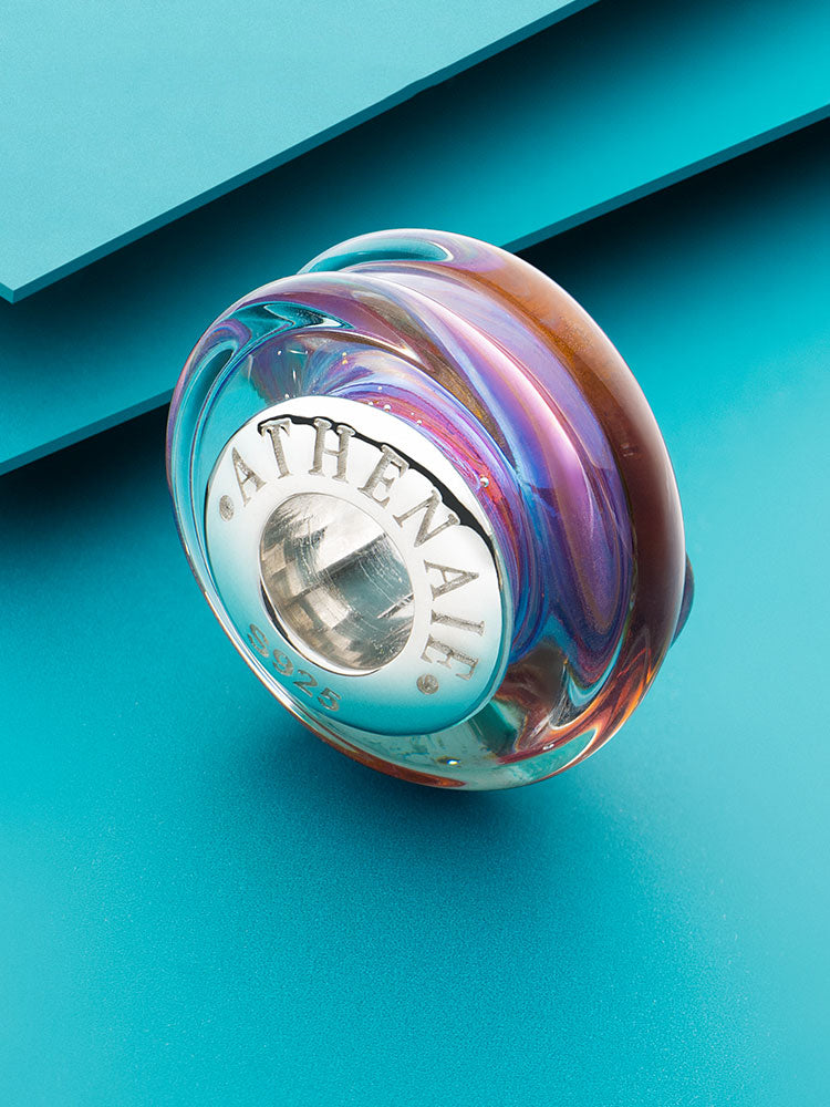 Sunset Swirl Murano Glass Charm Bead