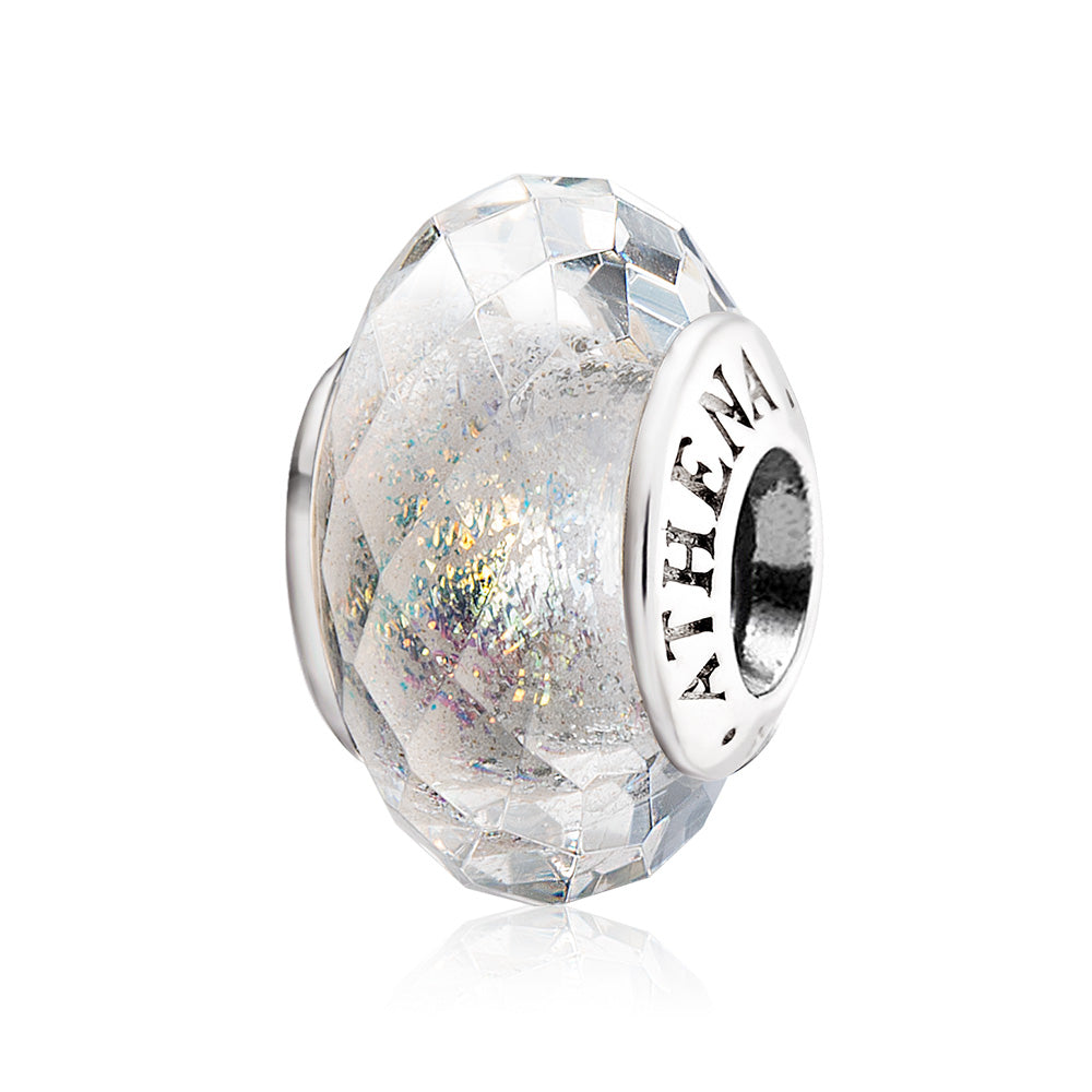 Shine White Rhombus Bead