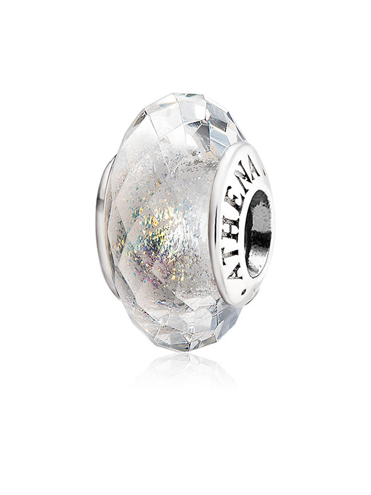 Shine White Rhombus Bead