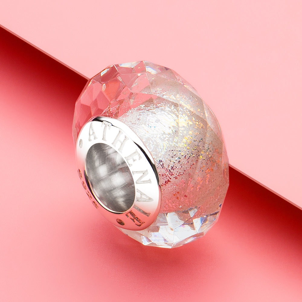 Shine White Rhombus Bead