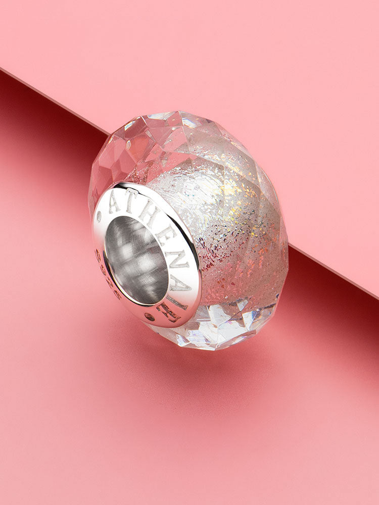 Shine White Rhombus Bead