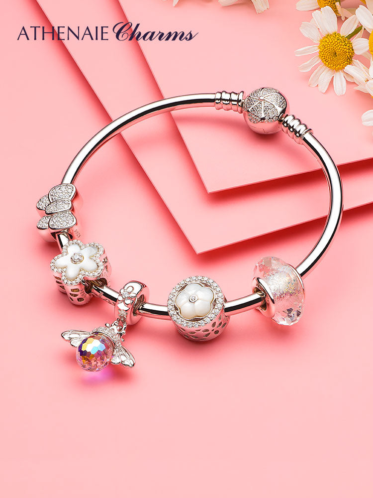 Shine White Rhombus Bead