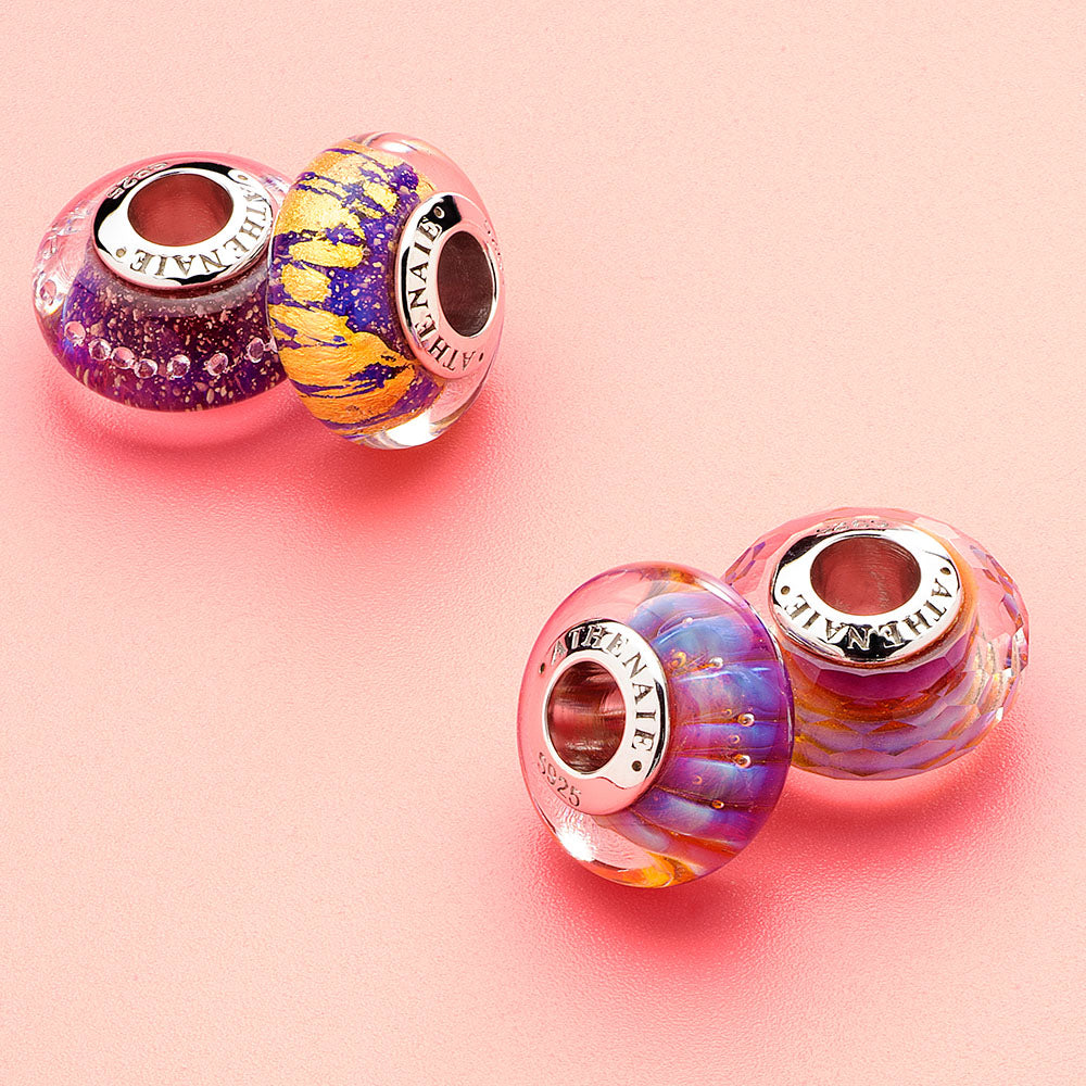 Purple striped beads