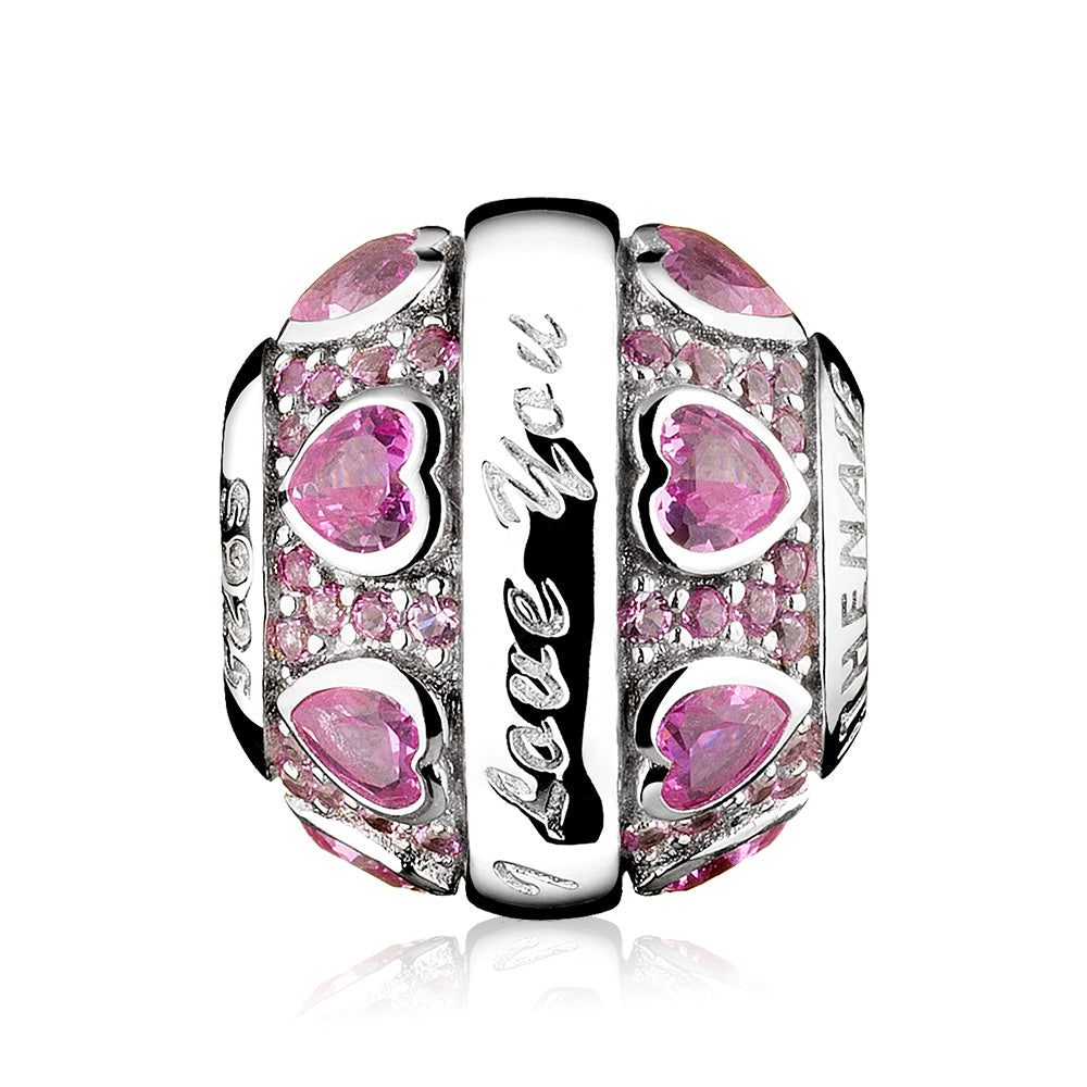 Pink Hearts Charm