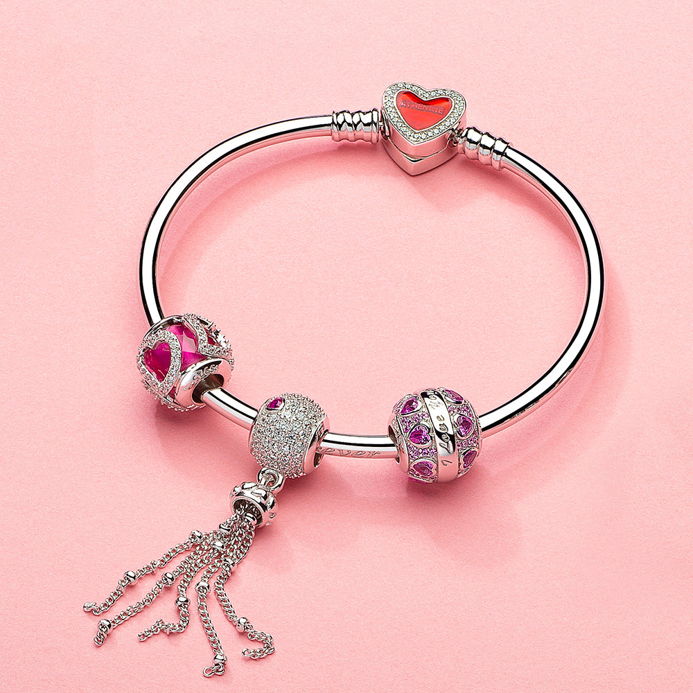 Pink Hearts Charm