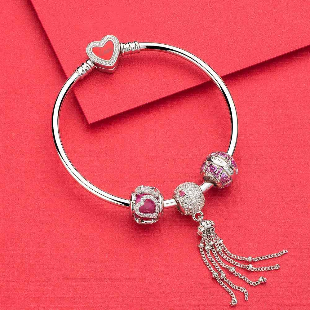 Pink Hearts Charm