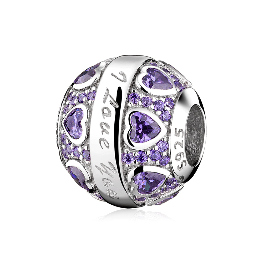 Purple Hearts Charm