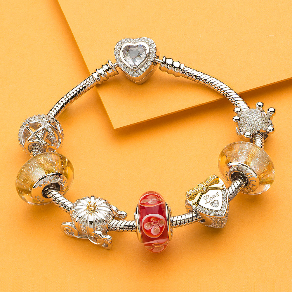 Crown Fairy Tale Pumpkin Carriage Charms