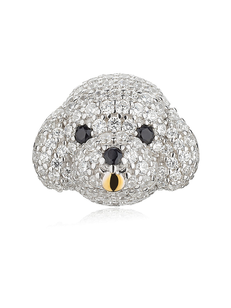 Cute Bichon Silver Charms