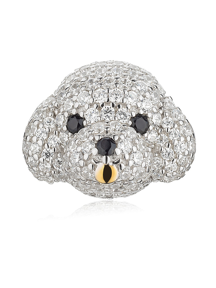 Cute Bichon Silver Charms