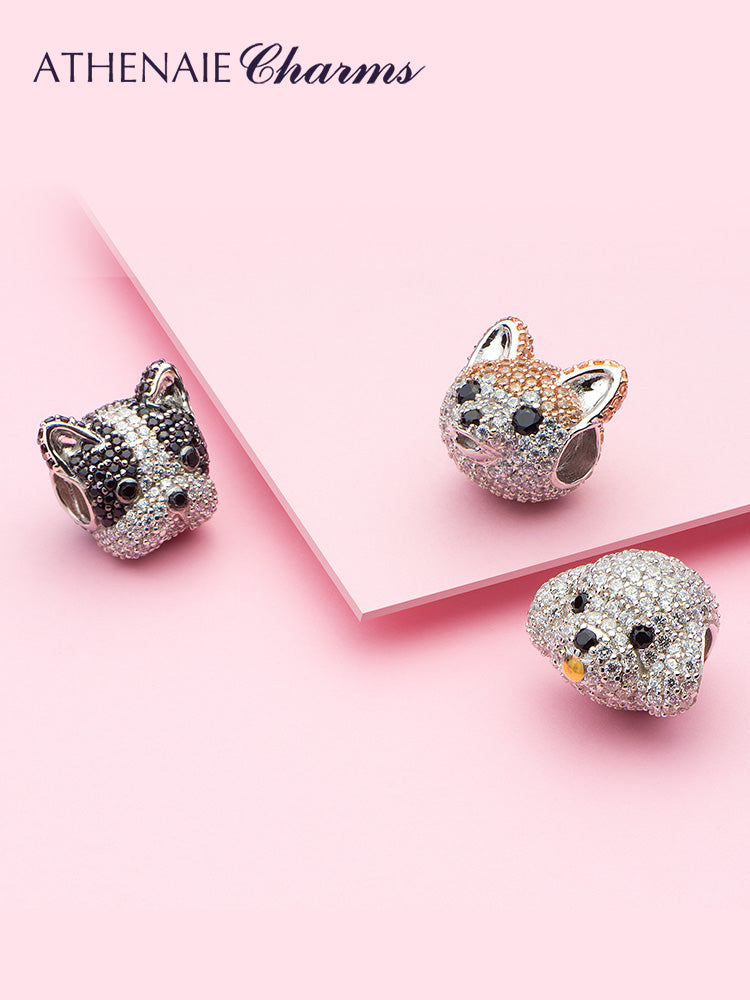 Cute Bichon Silver Charms