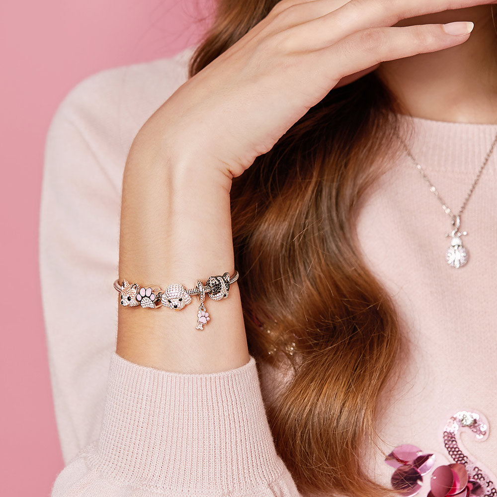 Cute Bichon Silver Charms