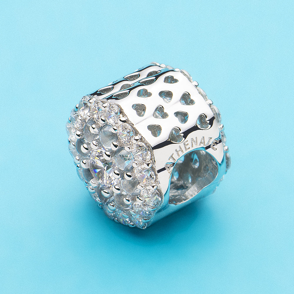 Multi-Colored CZ Blue Sparkling Flower Charms