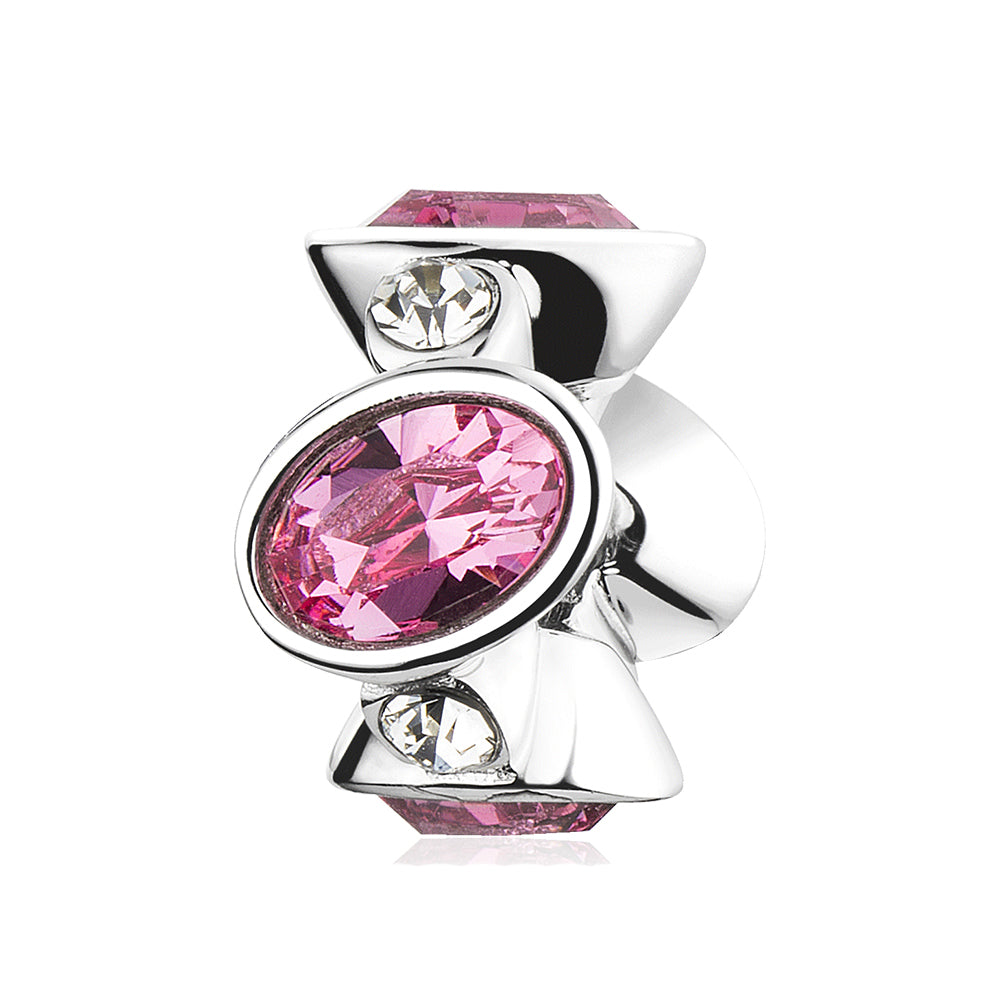 Oval Crystal CZ Charm