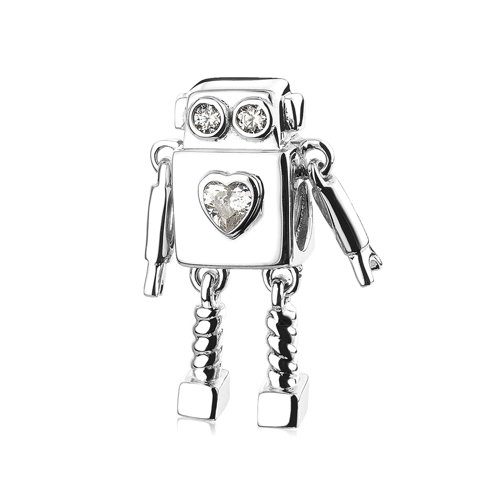 Cute Alien Robot Heart Charm