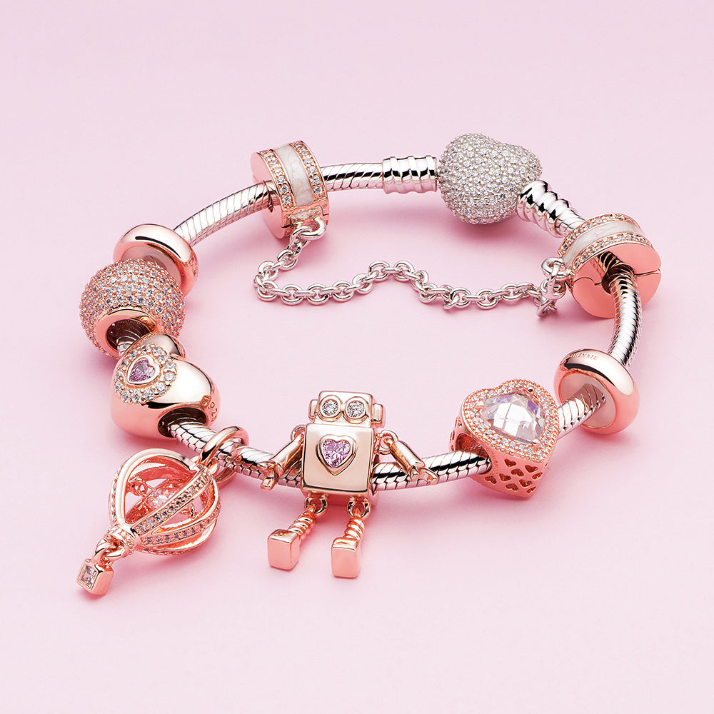 Cute Alien Robot Heart Charm