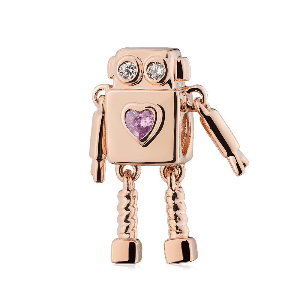 Cute Alien Robot Heart Charm