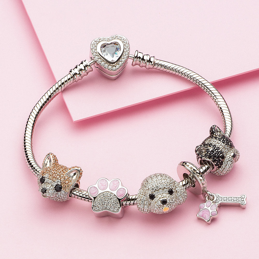French Bulldog Puppy Silver Charms