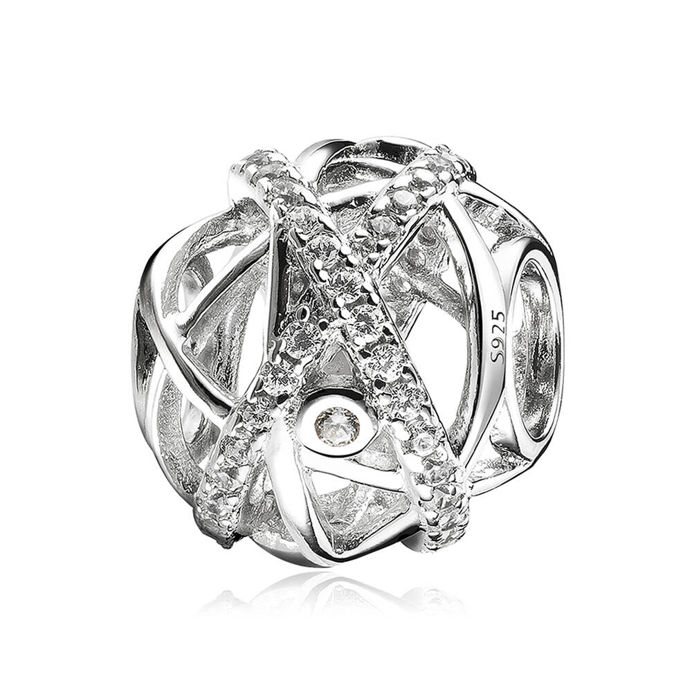 Pave Clear CZ Angel Rose Charm