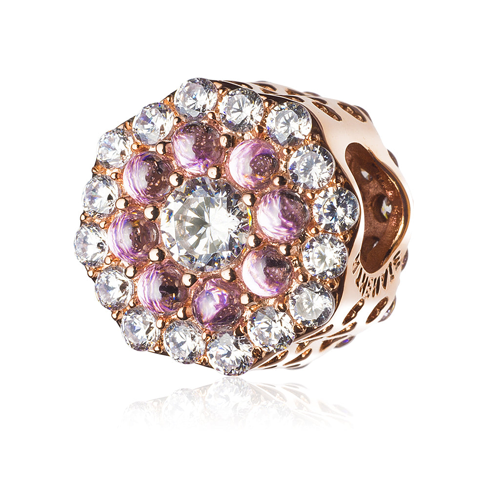 Rose Gold Shine Flower Charm