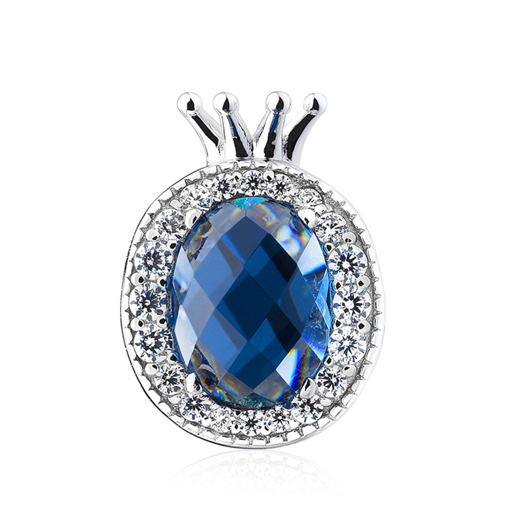 Blue Crown Heart Charm