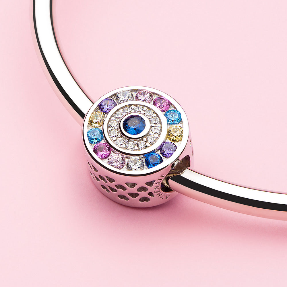 Multi-colored Shine Zircons Rainbow Charm