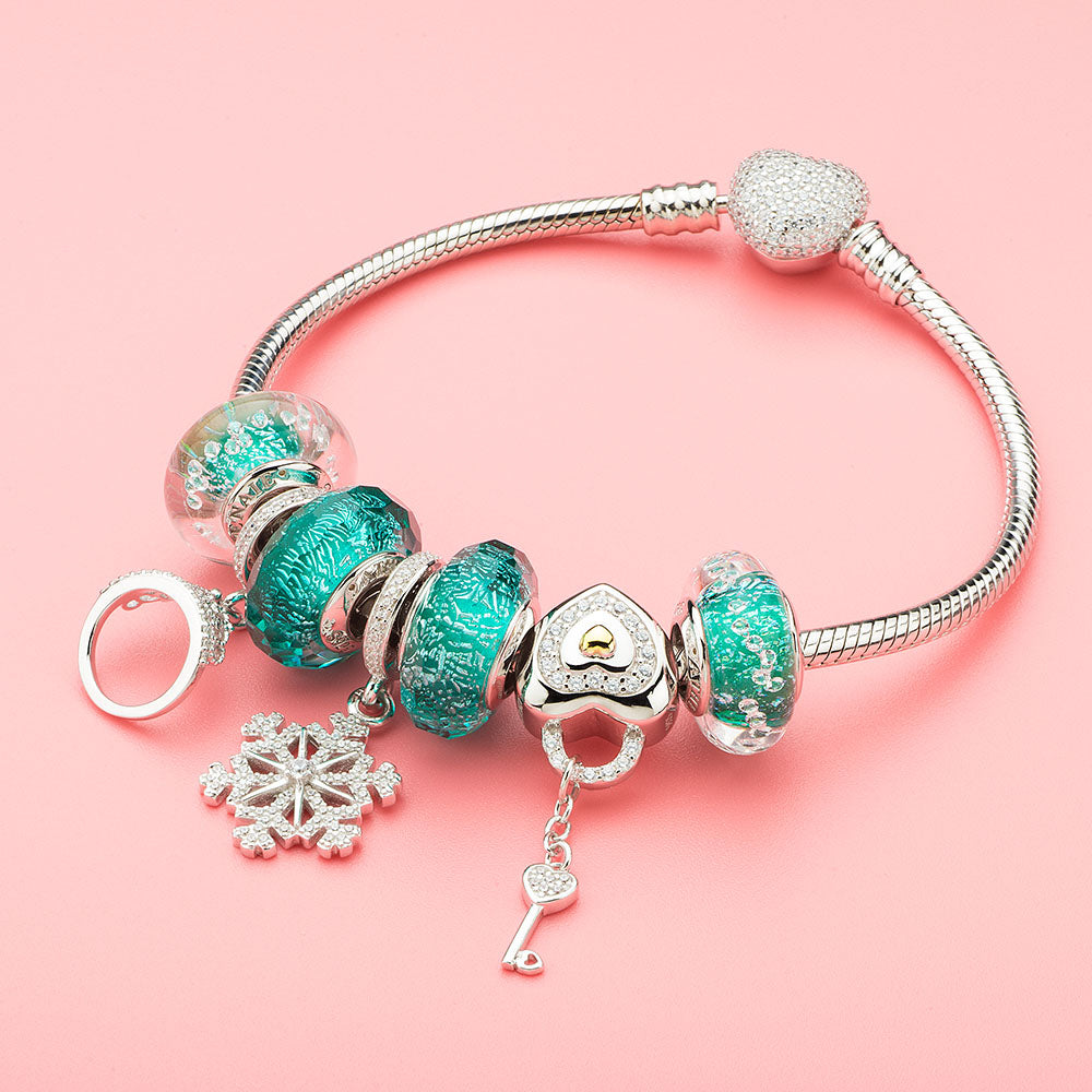 Pave Clear CZ Lock of Love Charm