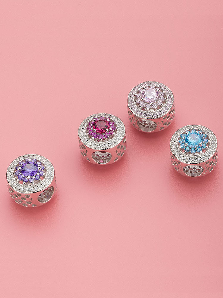 Blush Love 925 Sterling Silver Charm with CZ