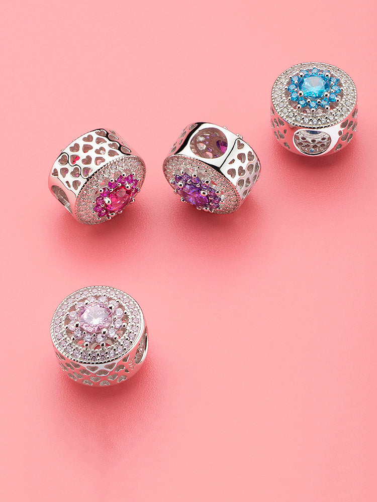 Purple Love  925 Sterling Silver Charm Bead