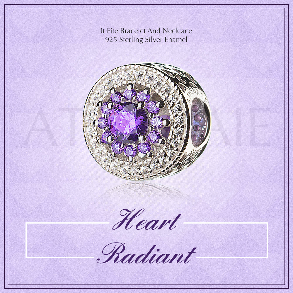 Purple Heart Radiant Openwork Charm
