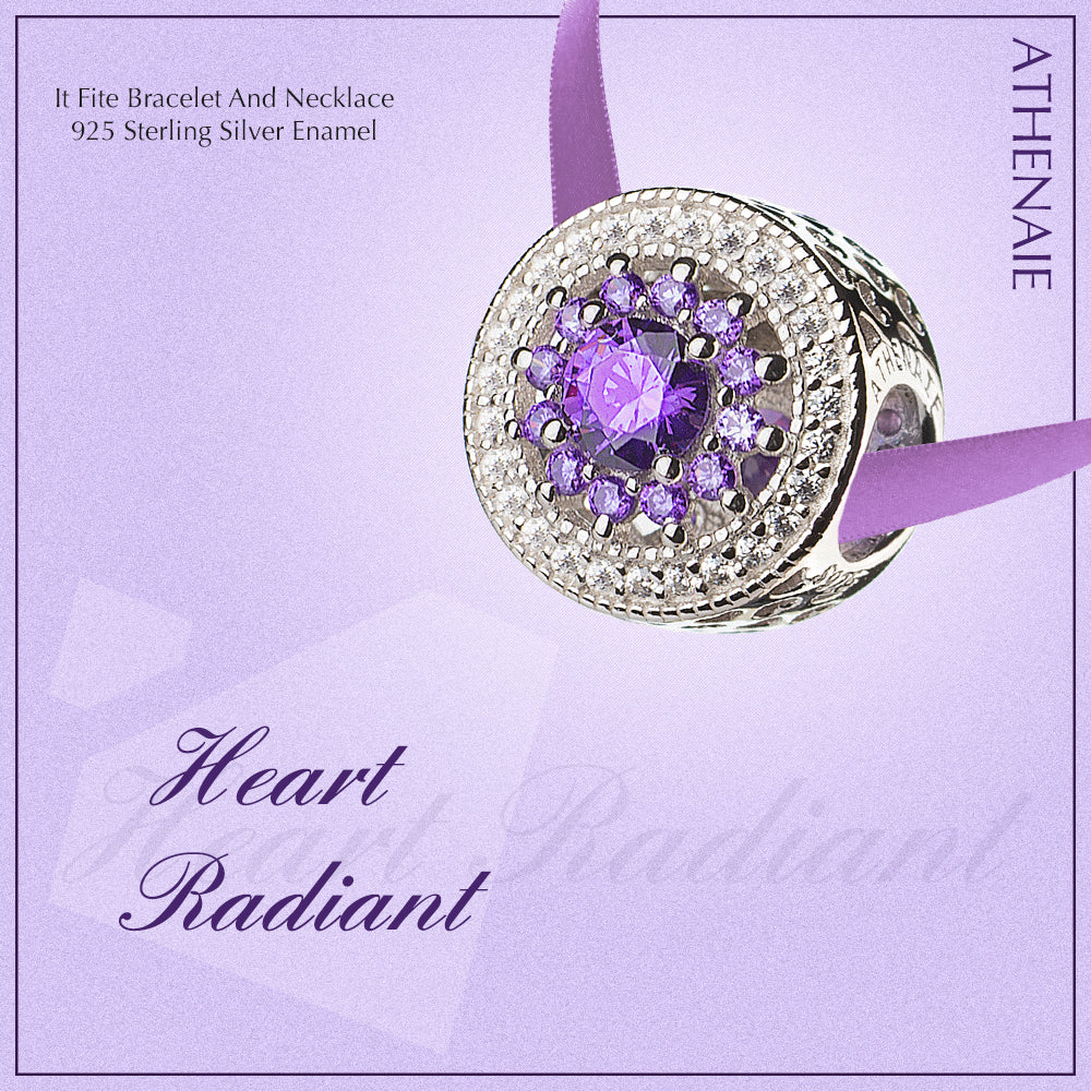 Purple Heart Radiant Openwork Charm