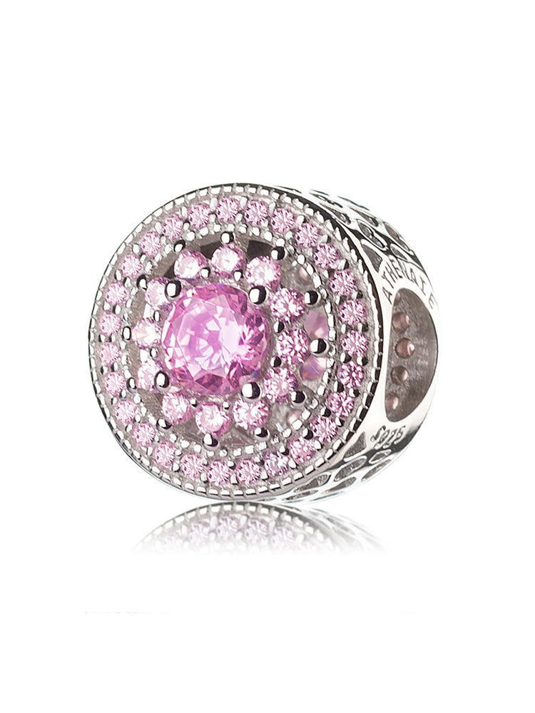 Blush Love 925 Sterling Silver Charm with CZ