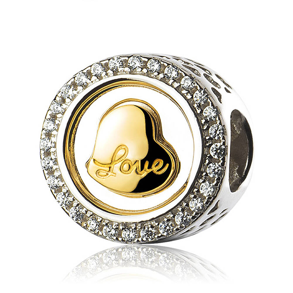 Pave Clear CZ Wonderful Love Heart Charm