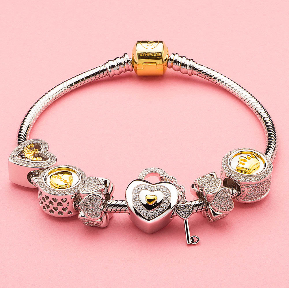 Pave Clear CZ Wonderful Love Heart Charm