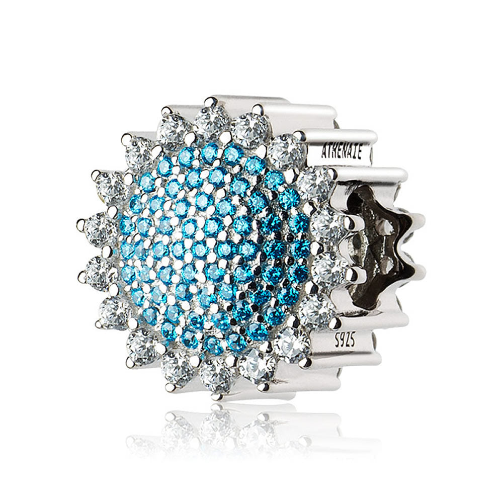 Pave Clear CZ Sunflower Charm