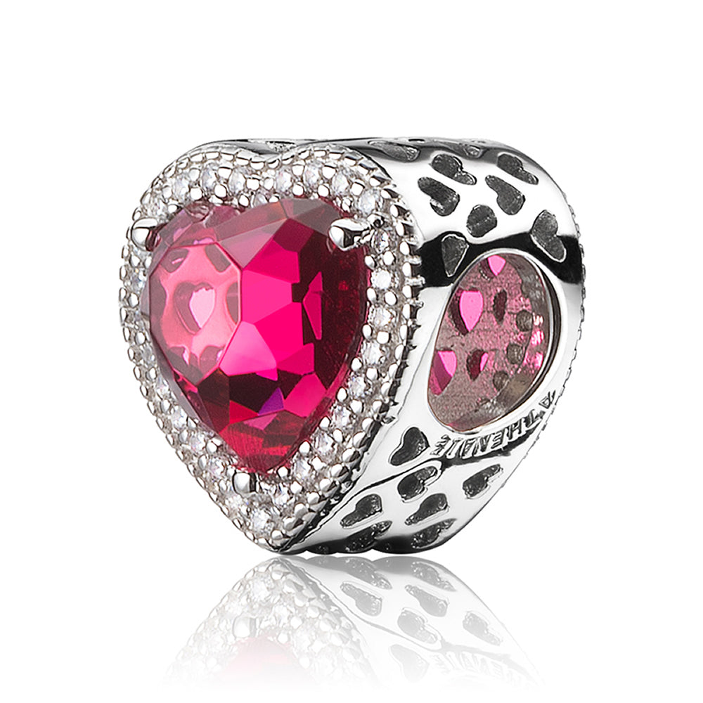 Red Heart Shaped Openwork Charm