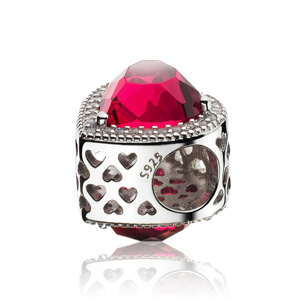 Red Heart Shaped Openwork Charm