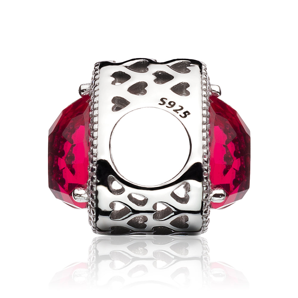 Red Heart Shaped Openwork Charm