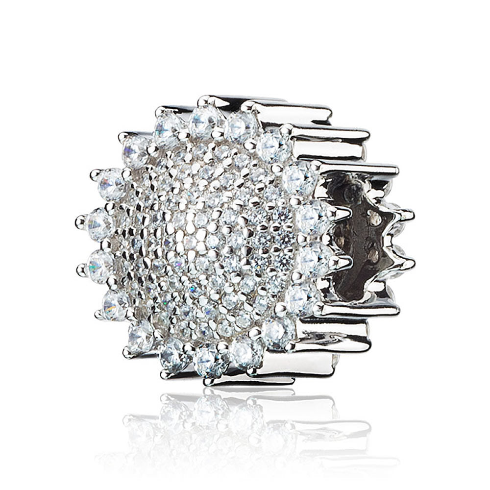 Pave Clear CZ Sunflower Charm