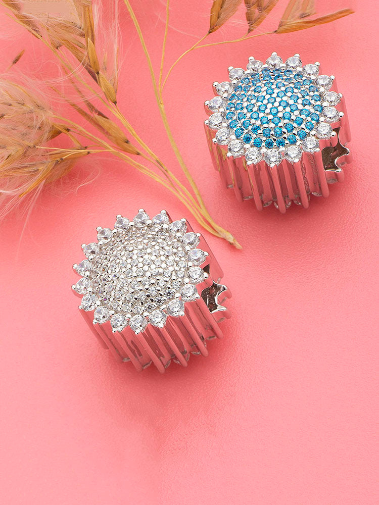 Radiant Sunflower CZ Charm Bead