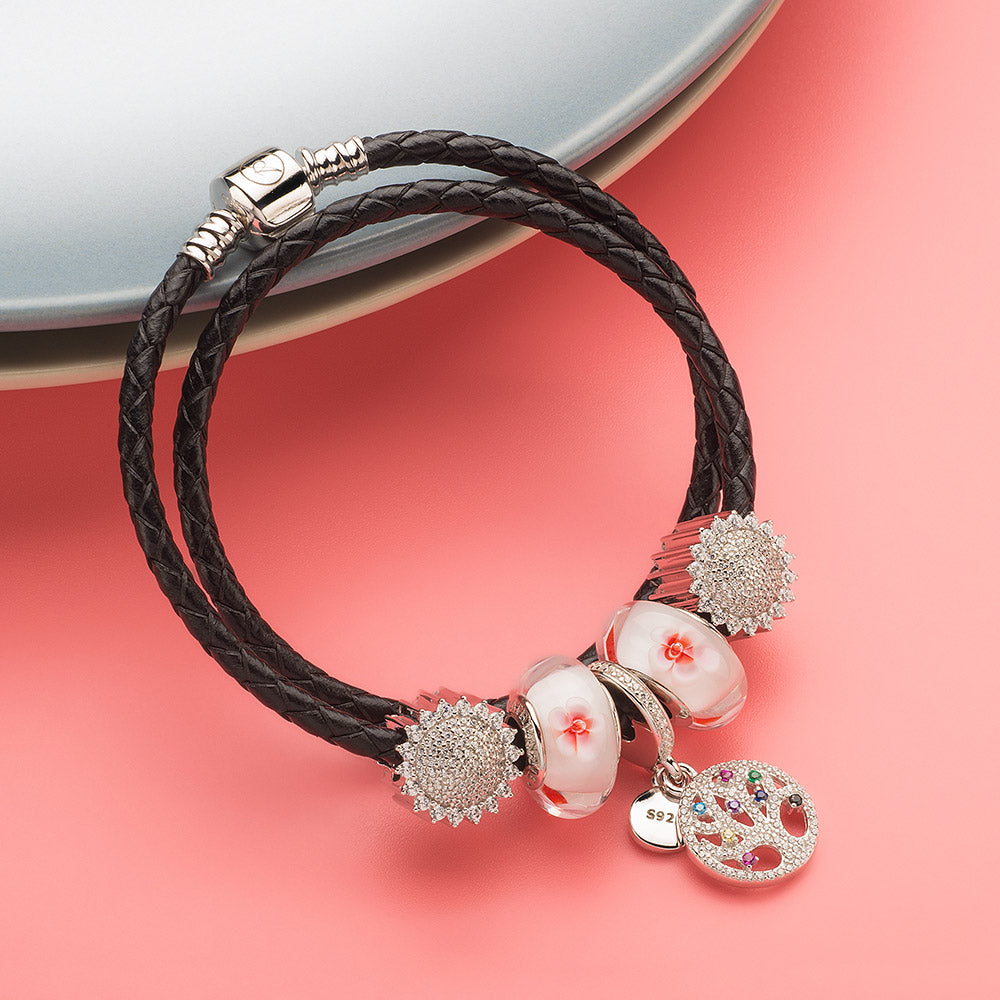 Pave Clear CZ Sunflower Charm