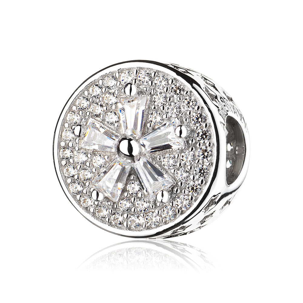 Pave Clear CZ Flower Charm