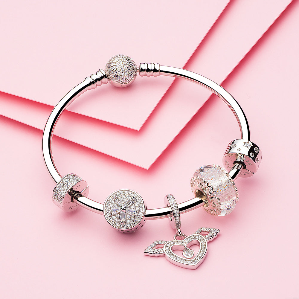 Pave Clear CZ Flower Charm