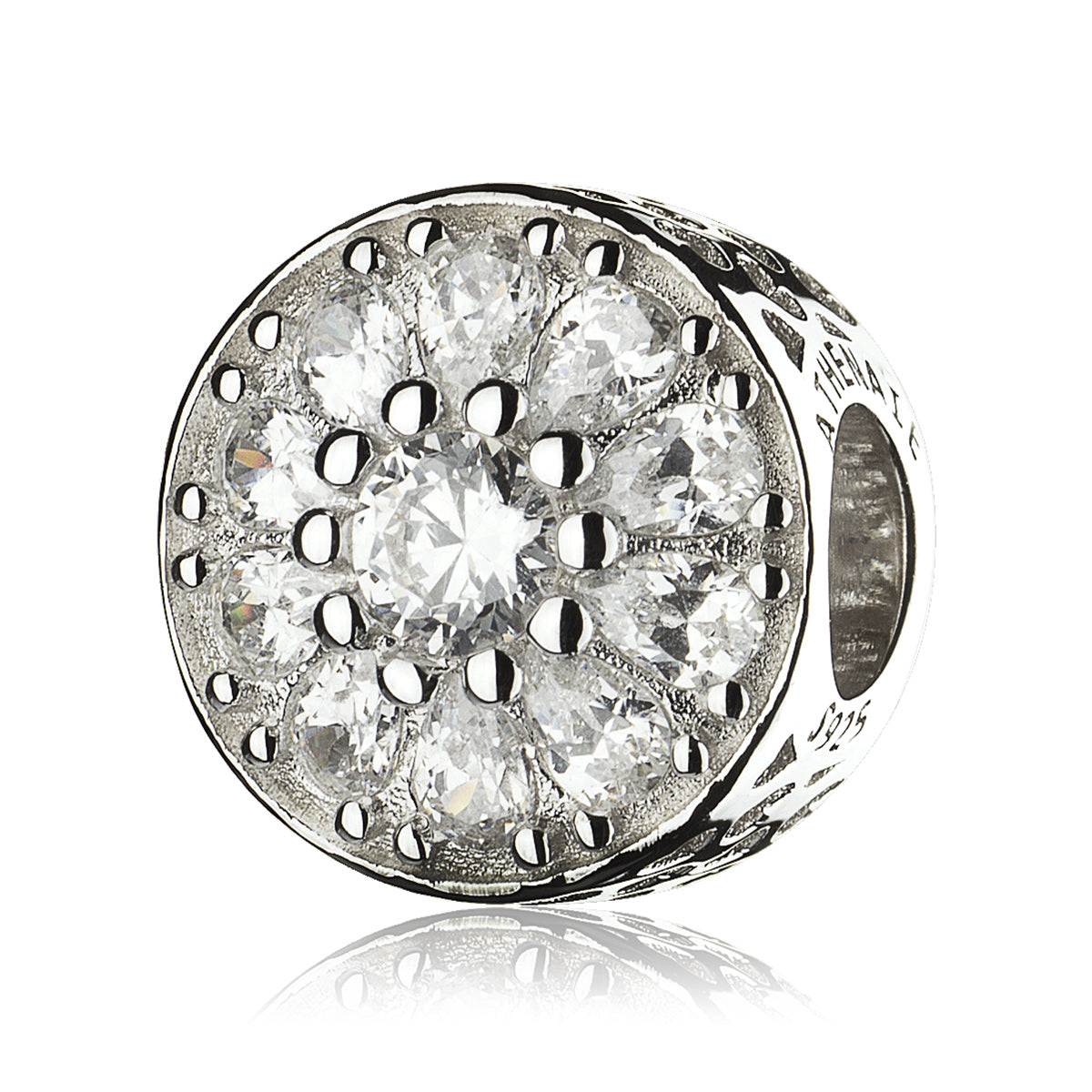 CZ Crystalized Floral Charm